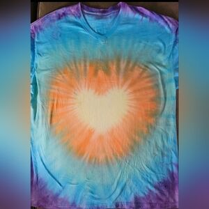 One of a kind Tie Dye T Shirt on a: Access  V Neck T Shirts, 6XL- Handmade